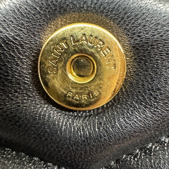 Saint Laurent Sade Puffer Quilted Large Black Leather Clutch - Picture 9 of 11